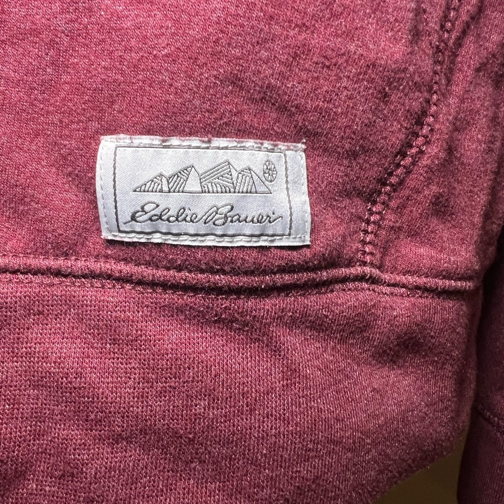 Eddie Bauer Men’s dusky red hoodie sweatshirt with large front pocket. Size Med - Picture 2 of 9